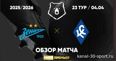 Обзор матча Российской Премьер-лиги Зенит=Крылья Советов